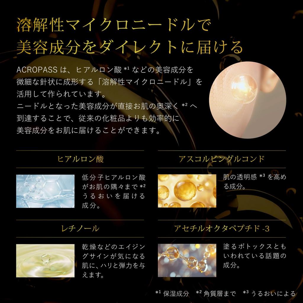 Acropass Патчи с ретинолом для области вокруг глаз и носогубных складок Тонкие, 3 применения (6 патчей),