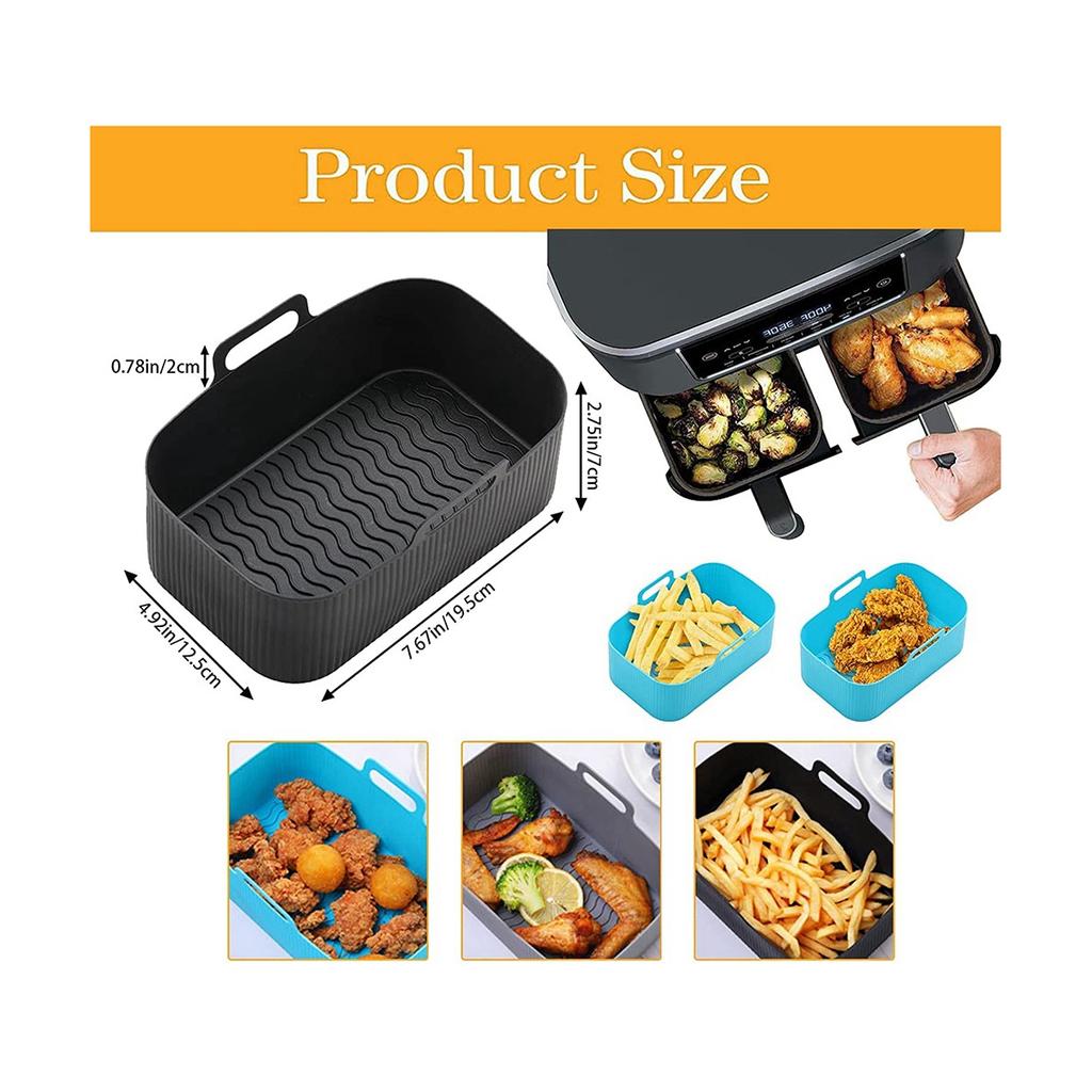Силиконовые вкладыши для аэрофритюрницы Ninja Air Fryer Dual, многоразовые, для аксессуаров Ninja Air Fryer, Черный