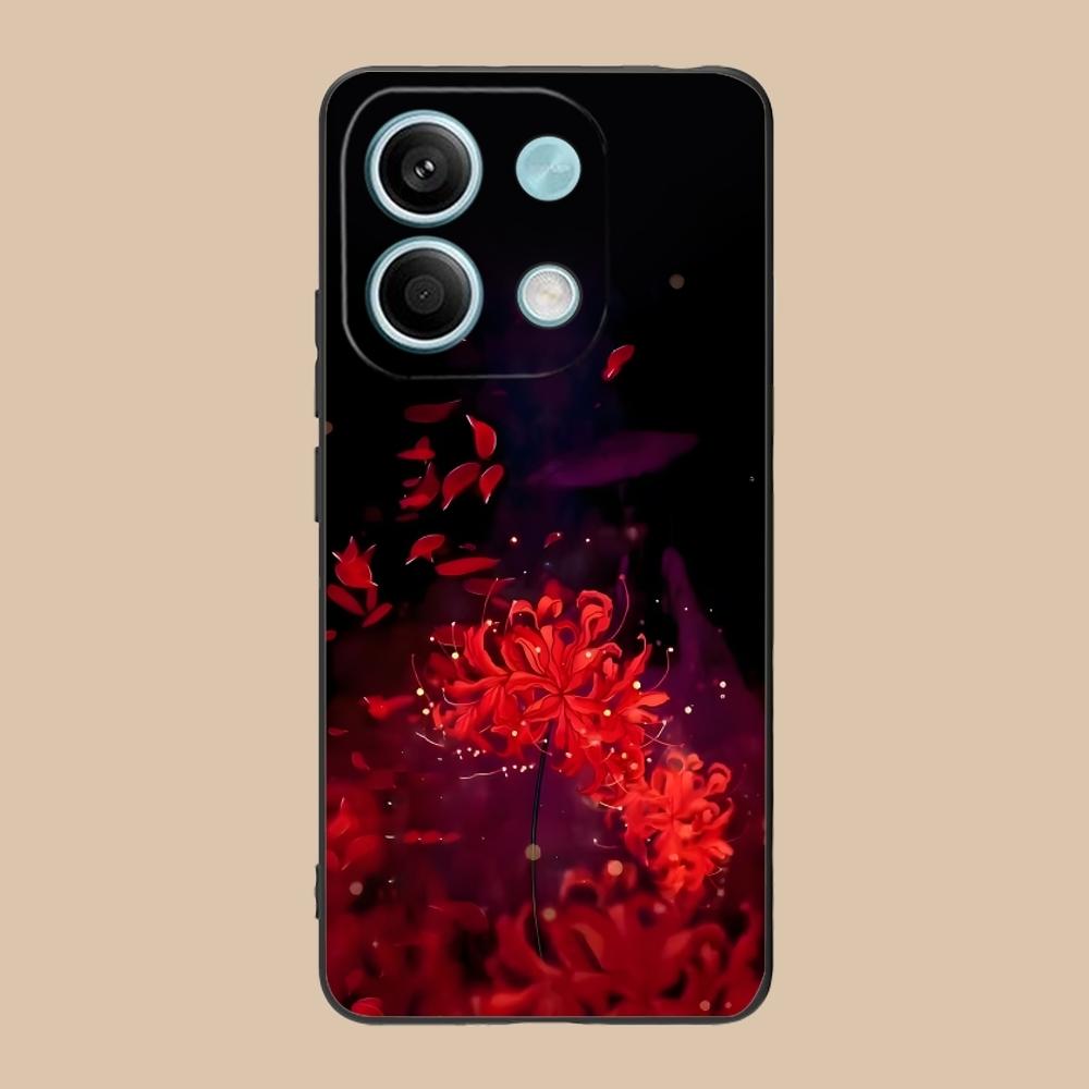 Крутой красный лилейник-паук Чехол-бампер для мобильного телефона Xiaomi Redmi Note 13 12 11 10 9 8 7 6 S A Pro Lite Plus 5G Черный