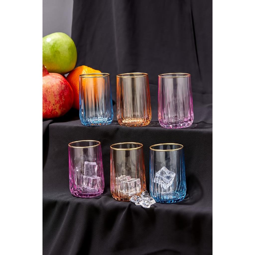 6 позолоченных стаканов для кофе Nova, цветной презентационный стакан для безалкогольных напитков 100cc