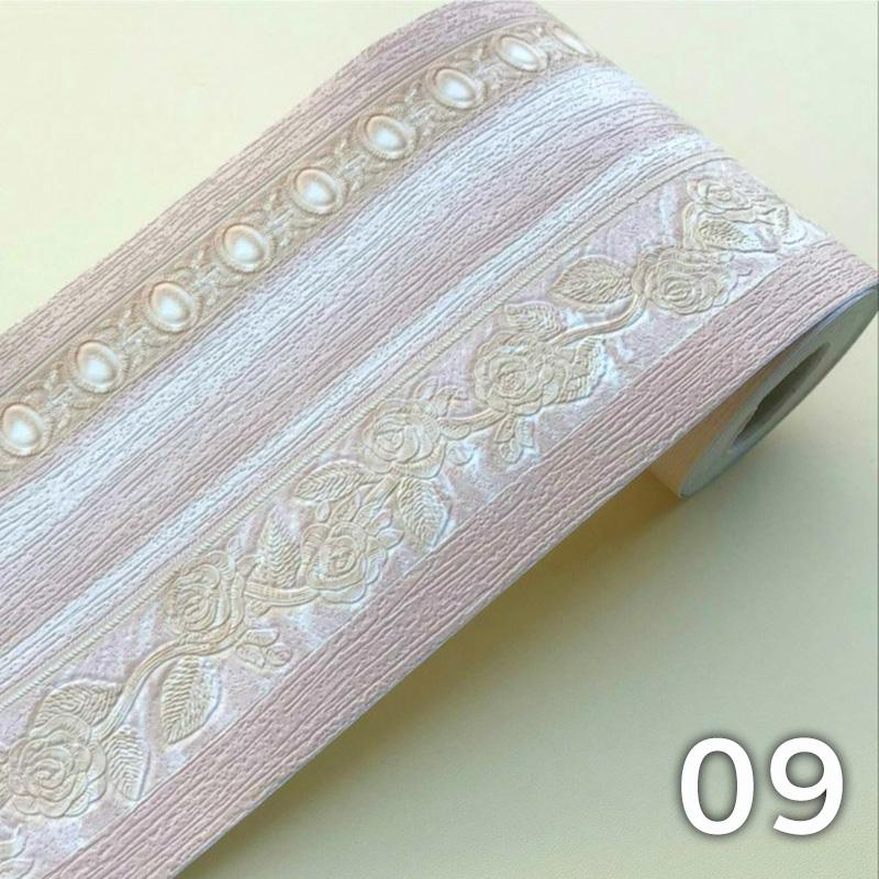 5M ПВХ самоклеящиеся наклейки на плинтус, цветочные наклейки на талию, водонепроницаемые 3D настенные бордюры для ванной комнаты, декор