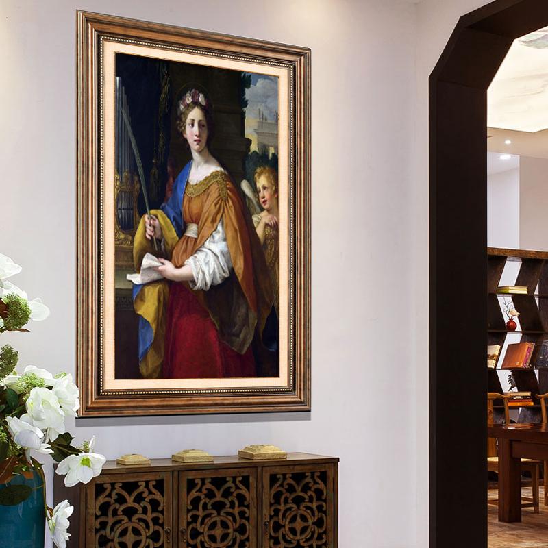 Знаменитые постеры и принты с картинами, настенная живопись на холсте Пьетро да Кортона-Святая Сесилия, картина для гостиной, домашний декор