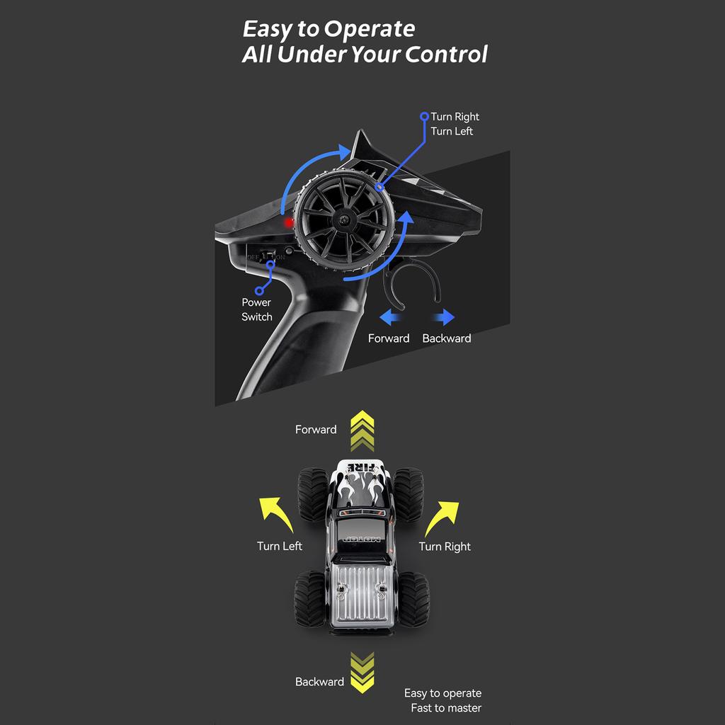 Автомобиль с дистанционным управлением, 1:20 внедорожных грузовиков с дистанционным управлением, частота 2,4 ГГц, для детей и мальчиков, с электроприводом
