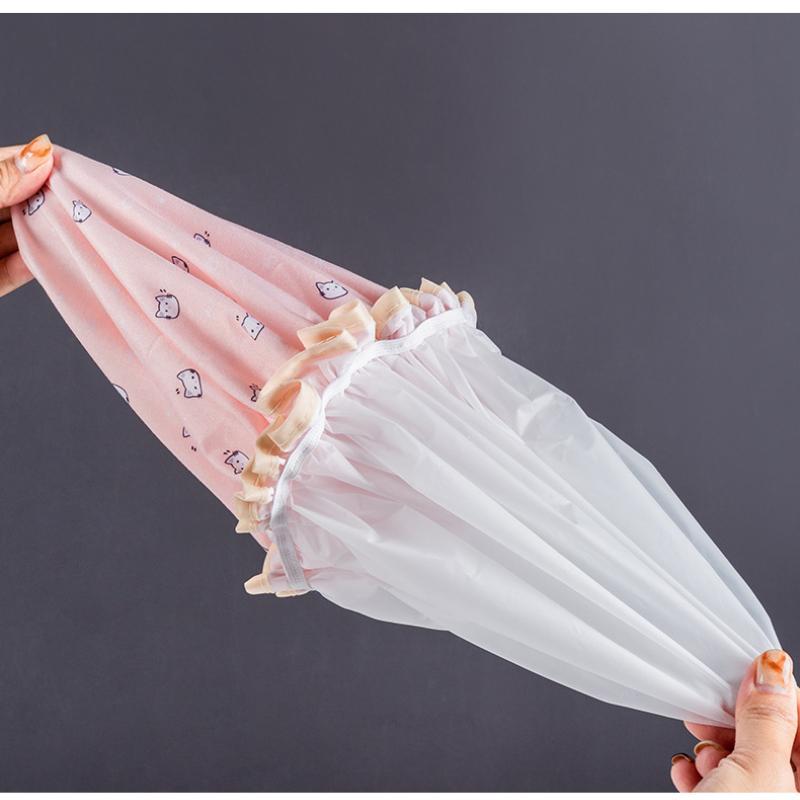 Водонепроницаемая шапочка для ванны, женская шапочка для душа, эластичная многоразовая шапочка для ванны, двухслойная шапка для ванной комнаты, женские аксессуары для ванной комнаты