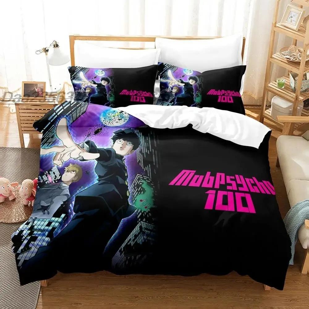 Mob Psycho 100 Bedding Collection Single Twin Full Queen King Size Bed Collection Aldult Boys Bedroom Duvetcover Collections 3D Anime Bed Sheet Set