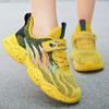 Children's Fashion Flyknit Casual Thick Bottom Velcro Boys' Sports Shoes Night Light Sports Shoes