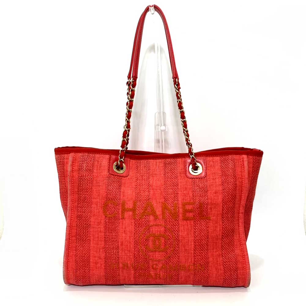 Used CHANEL DeauvilleShoulder Bag canvas Women