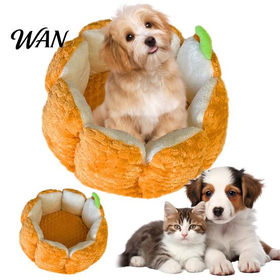 Indoor Pet Bed Option Pumpkin Cat 16.5/19.7 in Soft Fleece Mat Warm Dog Four Seasons Comfortable Enclosed Universal Autumn Winter Mattress Anti-Slip