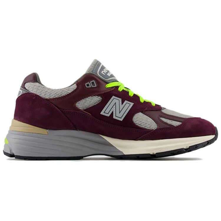 Patta x New Balance 991v2 Сделано в Англии Маринованная свекла Унисекс Кроссовки Красный Сигнально-желтый Дегустация вина U991PD2