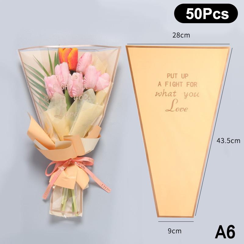 20/30/50 шт. Цветные обертки для цветов Прозрачный пакет для букета Обертка для цветов Водонепроницаемая DIY Подарок Цветочный декор