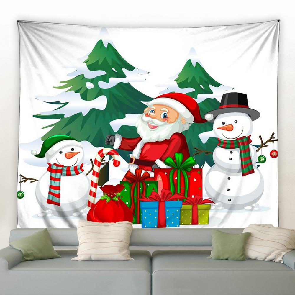 Snowman Christmas Tree Tapestry Christmas Wall Decor Background Fabric Home Decor Christmas Tapestry Tapeçaria De Natal
