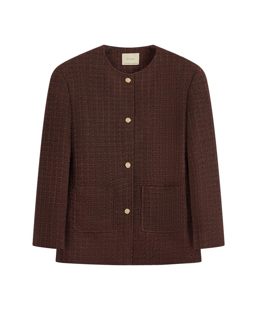 SIYAZU Siot4204 Oversized Atelier Tweed Jacket_Brown