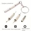1set-3pcs Stainless Steel Eyeglass Screwdrivers with Keyring with Interchangeable Tips (One-Line, Cross-Head, External Plum)