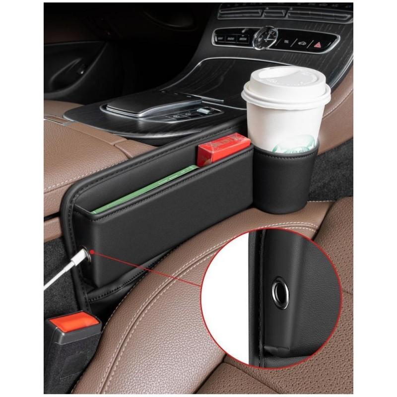 Car Seat Gap Filler Leather Car Seat Organizer and Storage Automotive Accessories - Front Seats Car Adjustable Passenger Side&Driver Side Gap Filler