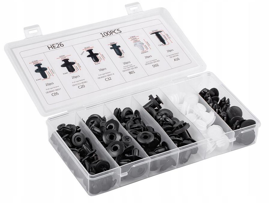 Set of car pins and pins 100 pieces