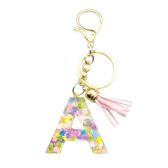 Красочный акриловый брелок с розовыми кистями, декор, буквенная чашка, кулон, брелок для ключей, украшение для бутылки с водой, подарок на день рождения