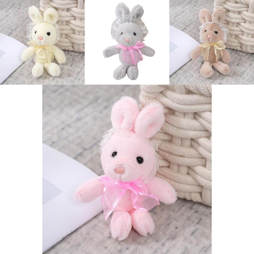 Adorable Lace Bunny Plush Toy Soft And Fluffy Stuffed Animal Doll Keychain