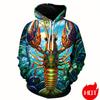 Autumn 3D Printed Cute Animal Shrimp Hoodies Seafood Lobster Graphic Hooded Sweatshirts Kid Funny Pullover Mens Clothing Top