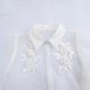 2024 Autumn Women's European-American Style Organza Flower See-Through Shirt