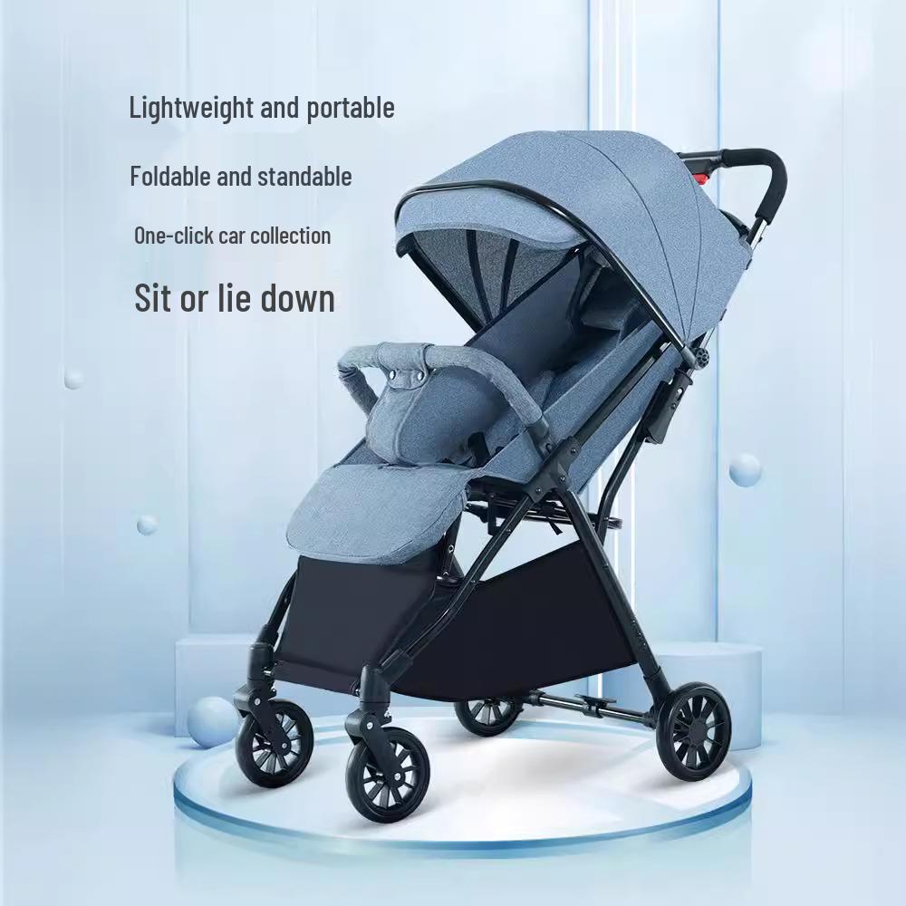 Huaying Lightweight Foldable Baby Stroller - Sit & Recline, One-Button Fold, Ideal for Newborns & Toddlers