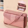 Women's Korean Multi Card Double Layer Zipper Single Shoulder Crossbody Bag Large Capacity Ladies Wallets KTY