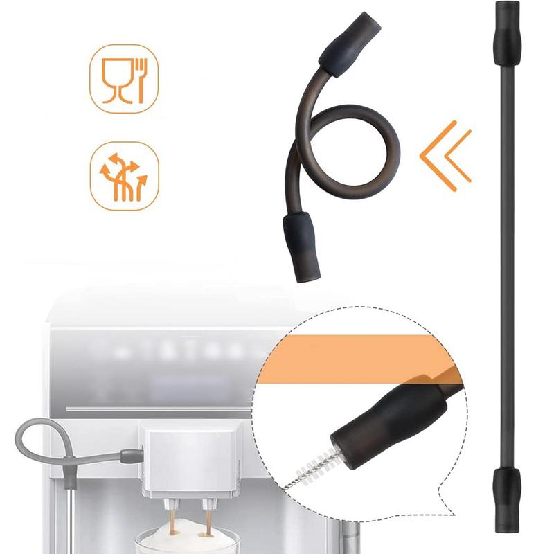 Трубка для молока всасывающая 2 м, силиконовая трубка для молока, для автоматической кофемашины, эспрессо-машины, трубка для молока с щеточкой для чистки, подходит
