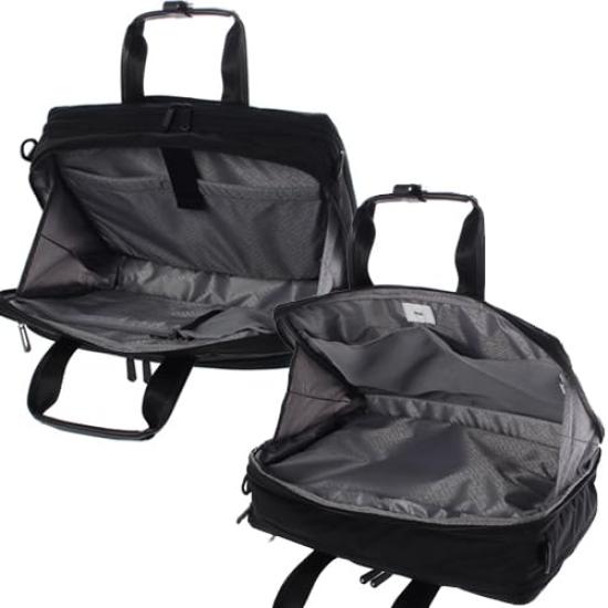 Легкая деловая сумка Ace Gene Flexlite Fit, 43 см, формат B4, 2 отделения, расширяемая, с отделением для ПК, 54560 01 (черный)