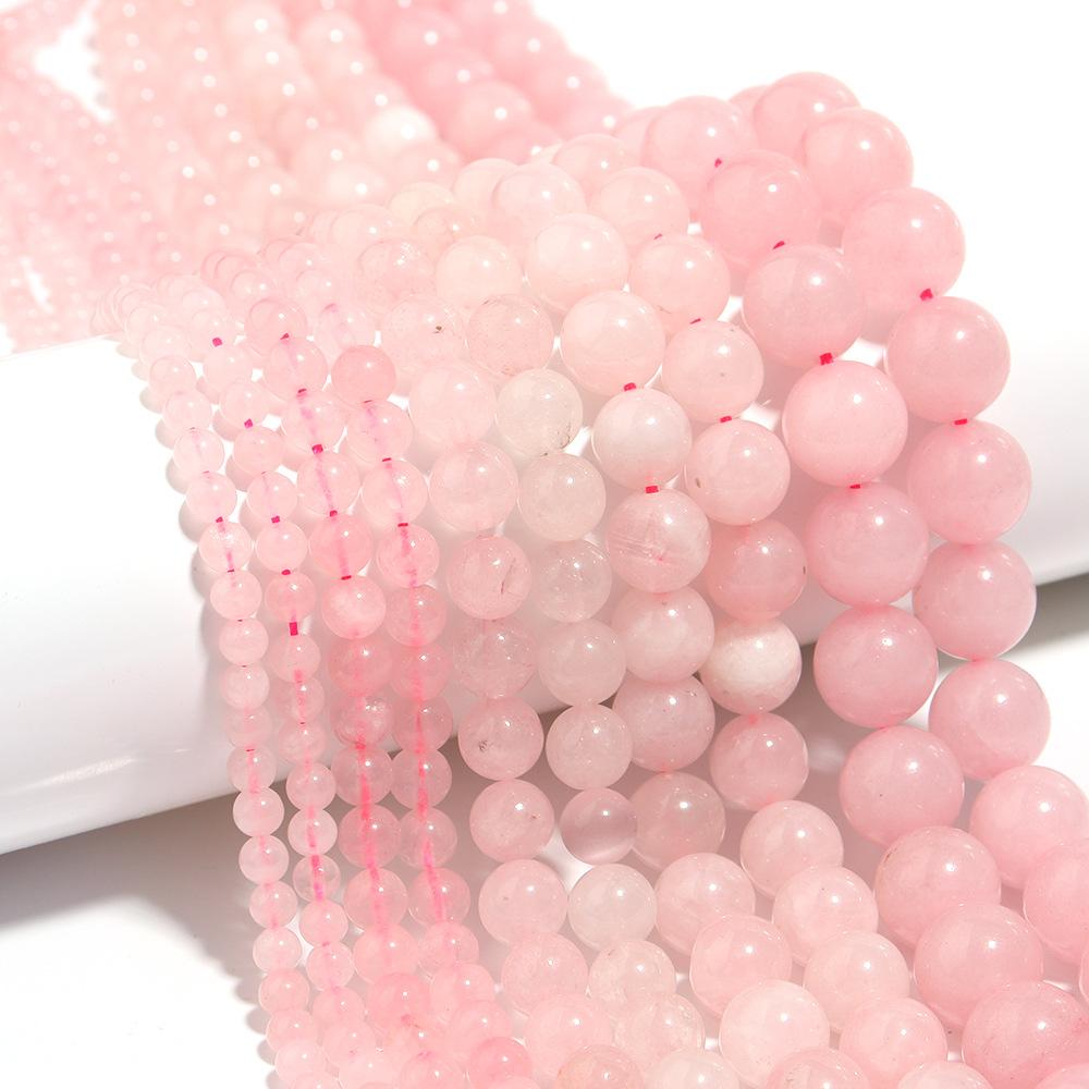 Розовый кварцевый кристалл ювелирные изделия 4-12 мм камни свободные бусины серии DIY подвески браслет ожерелье аксессуары для ножного браслета