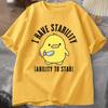 I Have Stability Ability To Stab T-Shirt Men Fashion Duck Meme Graphic T-shirts Cotton Soft Unisex Tee Tops Streetwear T-Shirts Men’s