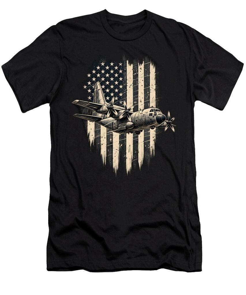 Vintage Military Airplane American Flag Shirt, Aviation Veteran Tee Shirt Gift