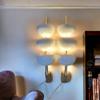 3-Bowl White & Brass Stilnovo Inspired Wall Sconce - Mid-Century Modern Lighting Fixture