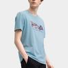 Fila Heritage Cloud Cool Антибактериальная Дышащая Повседневная Футболка с Коротким Рукавом Мужские Топы Незабудково-Синий F11M518102FLB