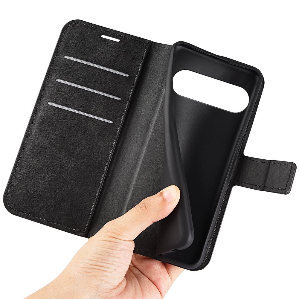 For Google Pixel 9/Pixel 9 Pro PU Leather Case Anti-Scratch Calf Texture Phone Protective Cover