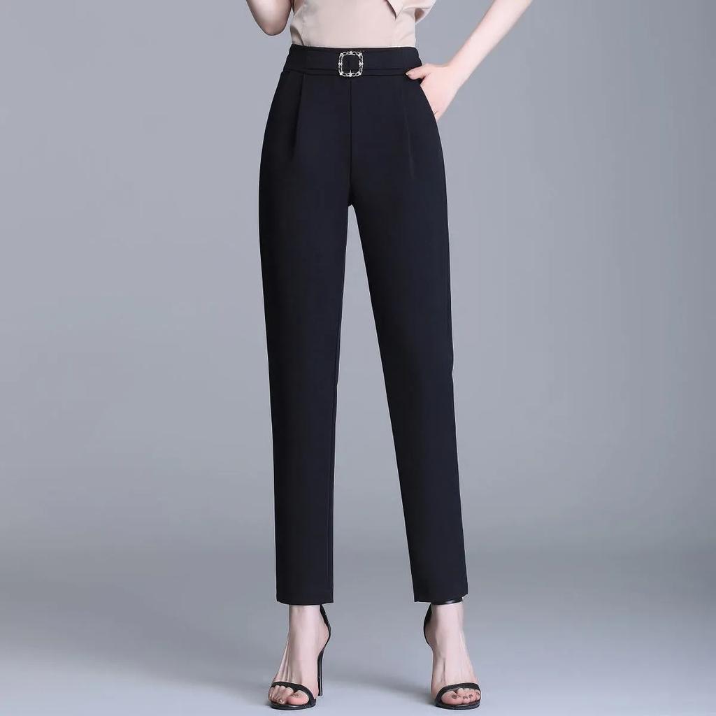 Women's Trousers Spring Summer Trousers Casual Ninth Trousers Women's Thin Universal Harem Pants with High Waist