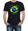 Torn Brazil Flag Men's T-Shirt Brazilian World Cup Football Supporter Proud
