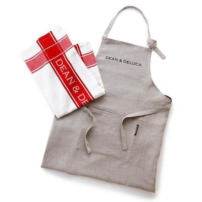 Льняной фартук и кухонное полотенце в подарок