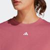 Adidas Studio Tee Быстросохнущая футболка для йоги и фитнеса с короткими рукавами Женские топы Rock-Layer-Pink IB8563