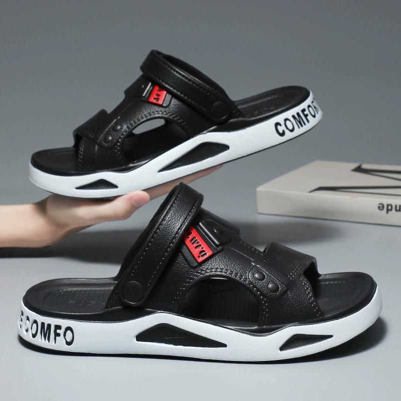 Мужские тапочки, летние сандалии, легкие взрослые пляжные туфли на толстой подошве, нескользящие сандалии с открытым носком для улицы