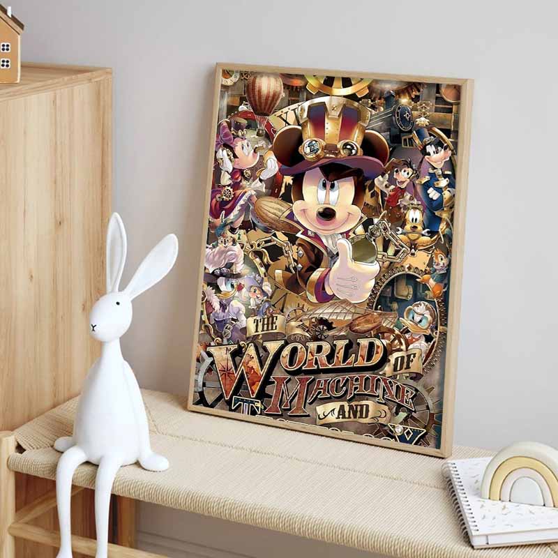 Disney Diamond Painting Disney Steampunk Group Portrait Illustration 5D Diamond Painting Art Embroidery Cross Stitch Room Decoration