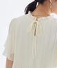 Piero Flare Sleeve Pleated Chiffon Size Ivory Women's Blouse, M,