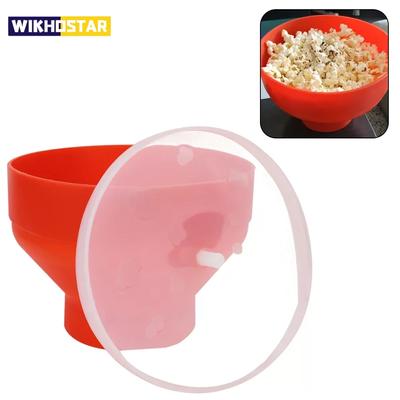 Ведро для попкорна «сделай сам», силиконовая красная микроволновая печь, складная машина для попкорна с крышкой, блюдо для чипсов, фруктовое блюдо, кухонные легкие инструменты