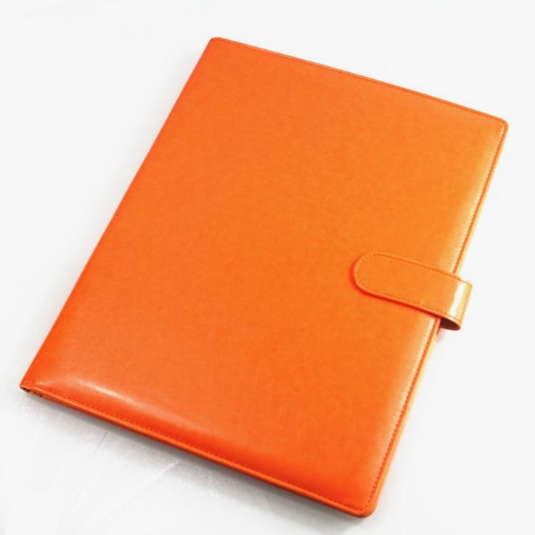 Custom Logo A4 Size PU Leather File Folder Portfolio Binder with Magnetic Buckle Clip for School and Document Use