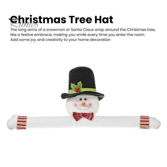 Топпер для рождественской елки, мультяшный длинный рукав, Санта-Клаус, снеговик, многоразовое праздничное украшение, украшение для рождественской елки, товары для вечеринок