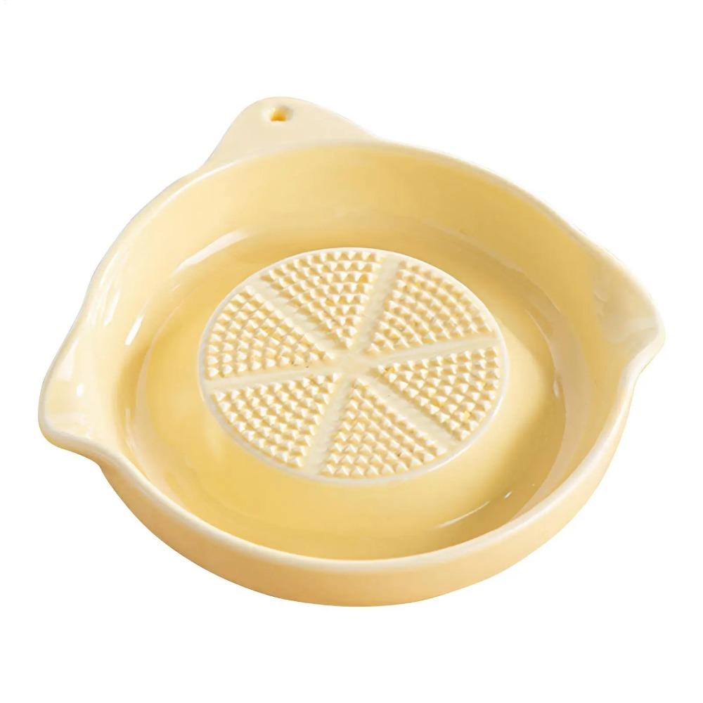 Flow Guide Port Ceramic Ginger Grater Round Hand Grinder Garlic Masher Household Kitchen