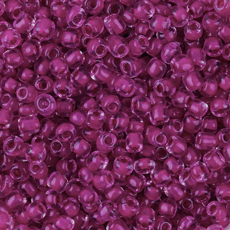 Прозрачные крашеные стеклянные бусины-бисер с сердцевиной 4 мм для изготовления браслетов своими руками, пакет 450 г