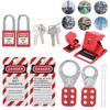 Lockout Tagout Kit Multifunctional with Hasp Warning Tag Safety Red Padlock Portable