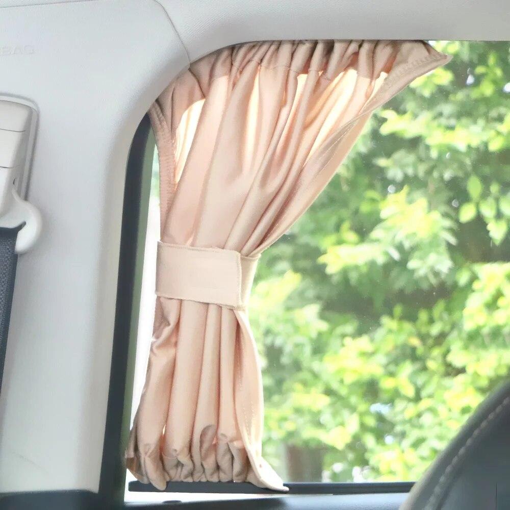 2 Pcs/Set Car Curtain Automobile Window Sunshade Polyester Sun Visor Blinds Cover Front Rear Windows Car-Styling