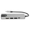 5 in 1 TypeC Hub to Hdmi Adapter 4K TypeC to Gigabit Ethernet RJ45 Expansion Port