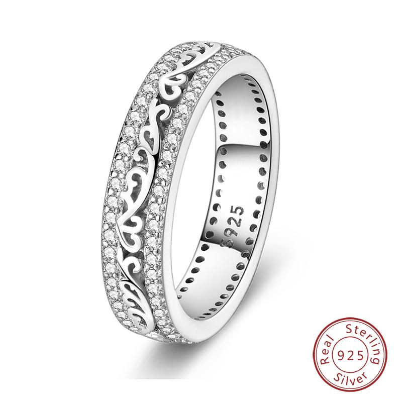 925 Sterling Silver Heart Shaped Infinite Minimalist Rings Hollow Celtic Knot Rings for Women Elegant Engagement Wedding Jewelry