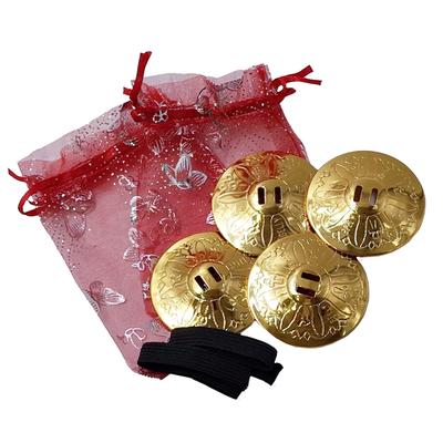 ZERONOWA Finger Cymbals Мини-тарелки Танец живота Легкие музыкальные инструменты (Золото/2 пары)